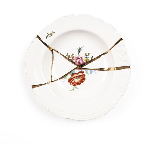 Piatto Fondo In Porcellana Kintsugi-N`2