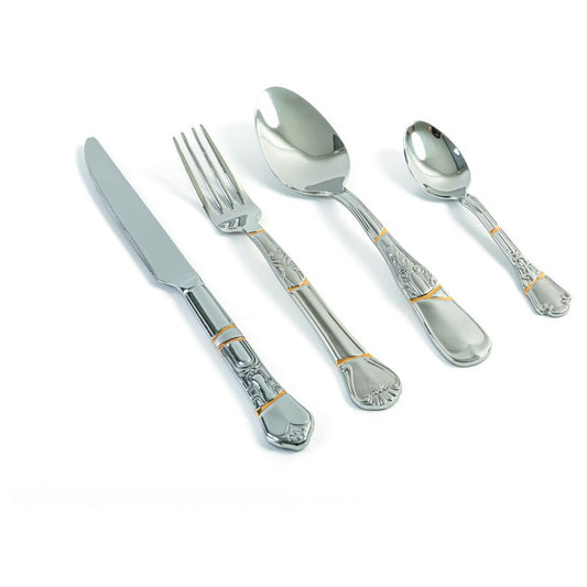 Set Di 4 Posate In Acciaio E Oro Kintsugi Cutlery