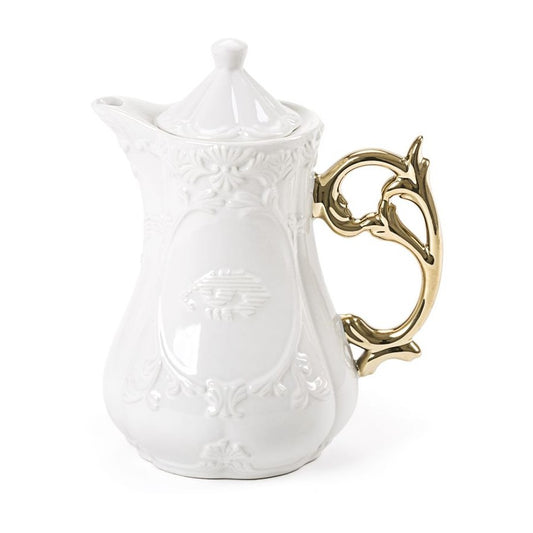 Teiera In Porcellana I-Wares Con Manico Oro
