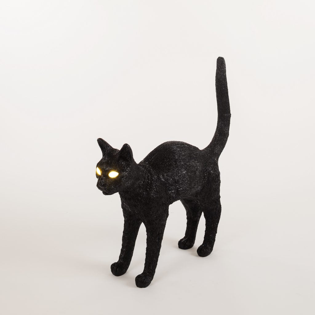 Lampada In Resina Jobby The Cat Cm.46X12,5 H.52 - Black Seletti