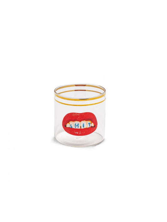 Bicchiere In Vetro Toiletpaper Loves Seletti Ø Cm.8 H.8,-Shit