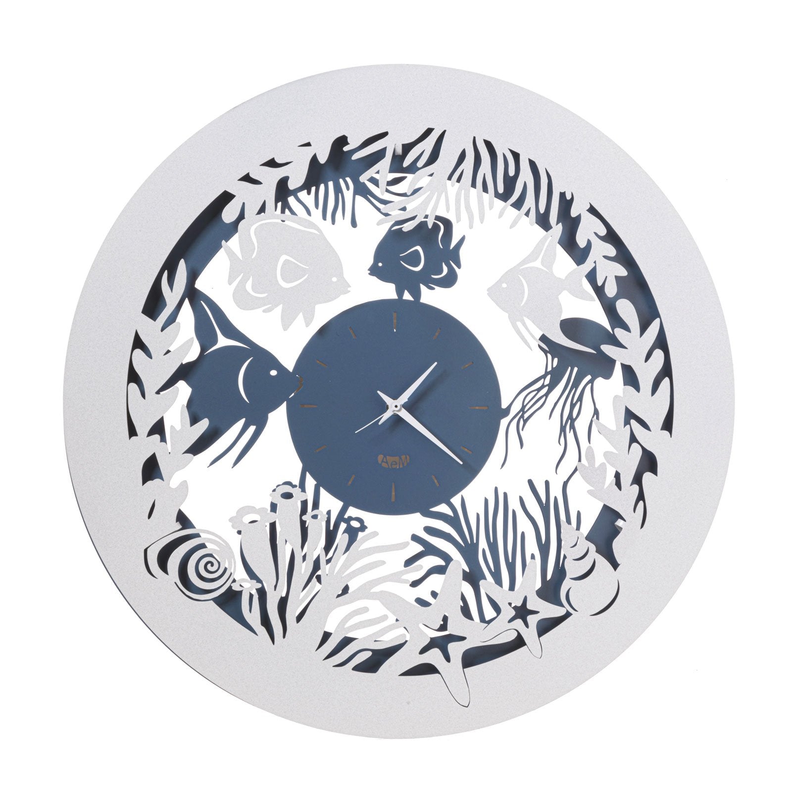 Orologio da parete di design con pesciolini Nettuno Arti E Mestieri
