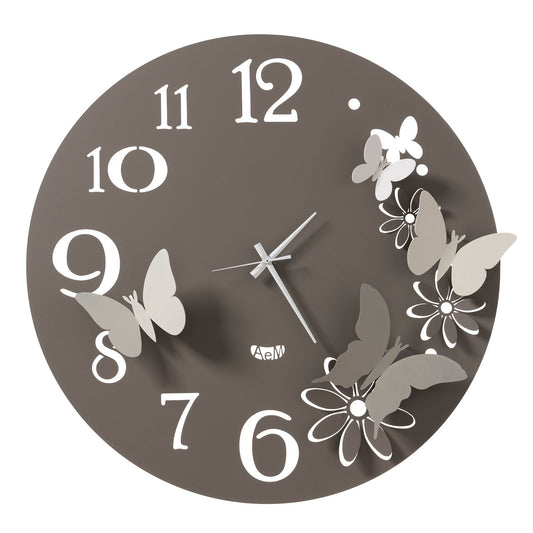 Orologio da parete particolare Butterfly Flowers grande Arti E Mestieri