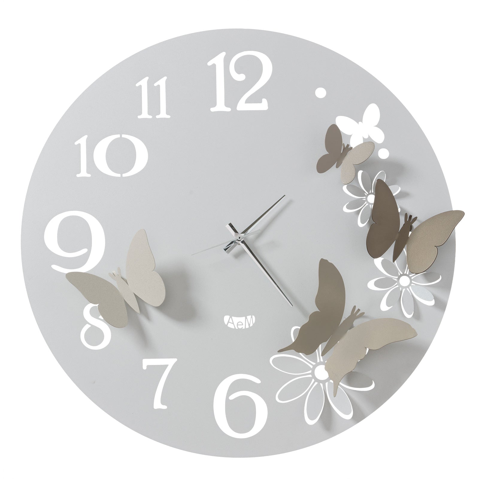 Orologio da parete particolare Butterfly Flowers grande Arti E Mestieri