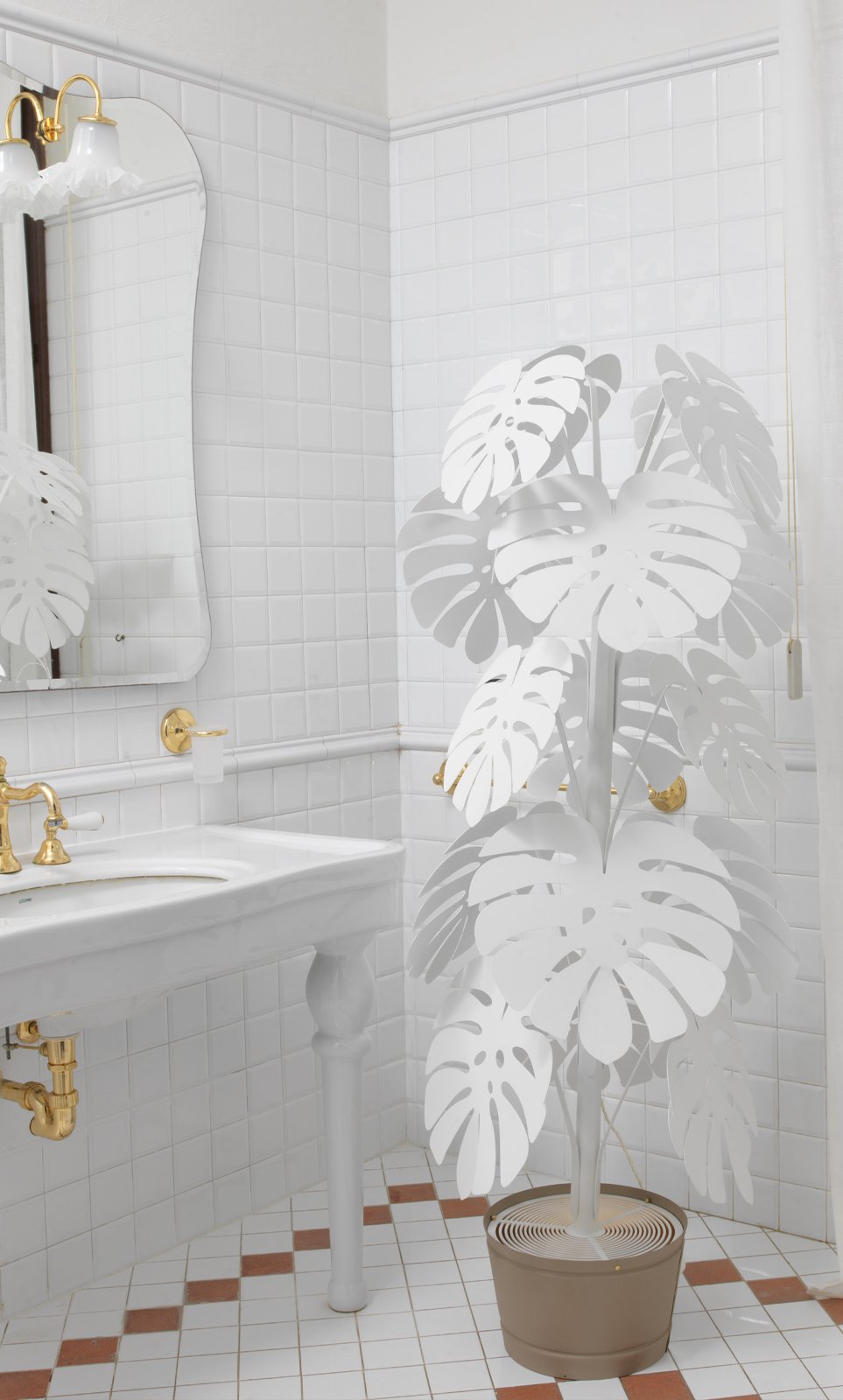 Lampada da terra moderna Monstera grande Arti E Mestieri