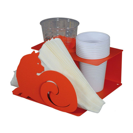 set tavola gatto rosso