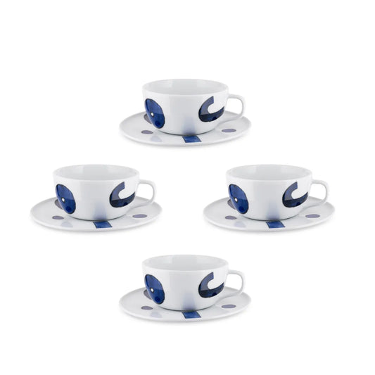 Set 4 Tazze Te e Piattini Yunokiware
