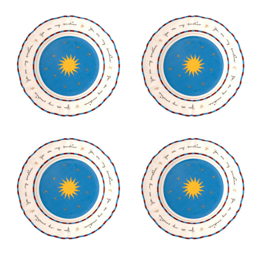 Set 4 Piatti frutta Sole