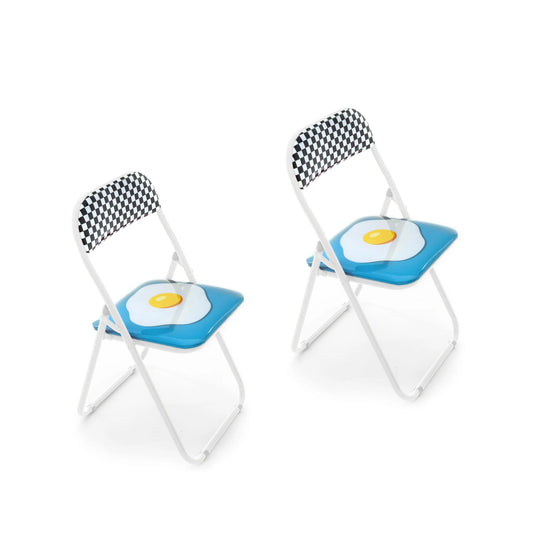Set 2 Sedie Metallo Pieghevole Egg