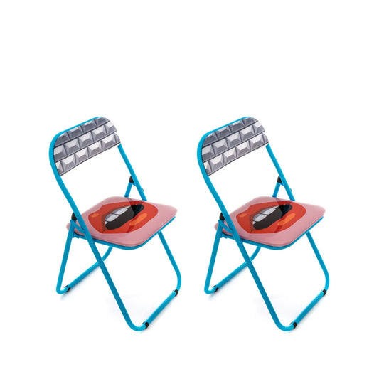 Set 2 Sedie Metallo Pieghevole Mouth