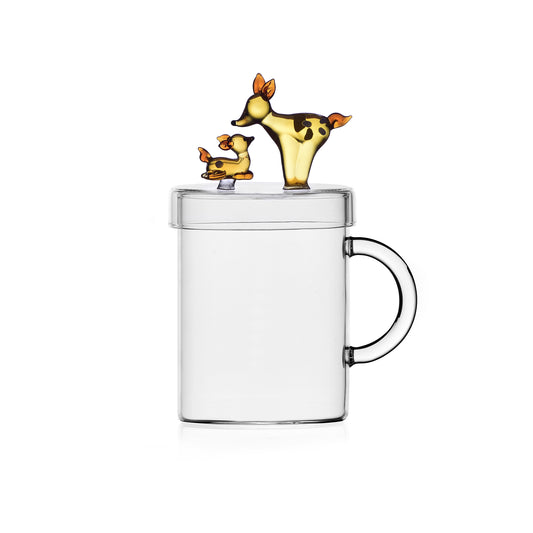 Mug con coperchio famiglia cerbiatti