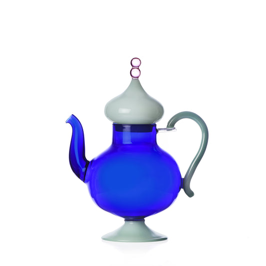 Teiera blu tappo verde opaco Sogni D`Oriente