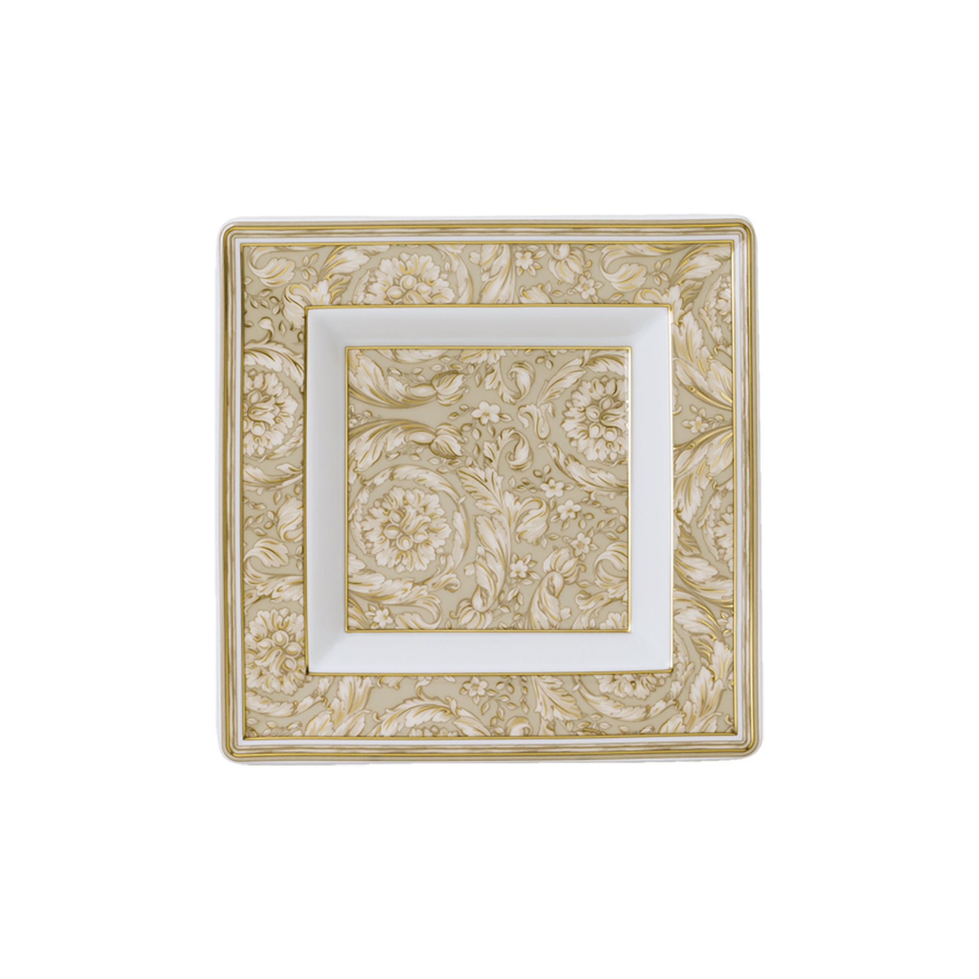 Coppetta Quadrata Barocco Beige 14 Cm Versace
