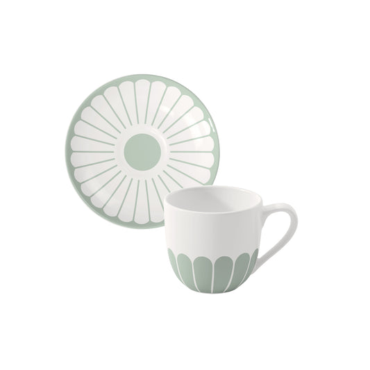 Set 6 tazze caffè con piattino Fleur