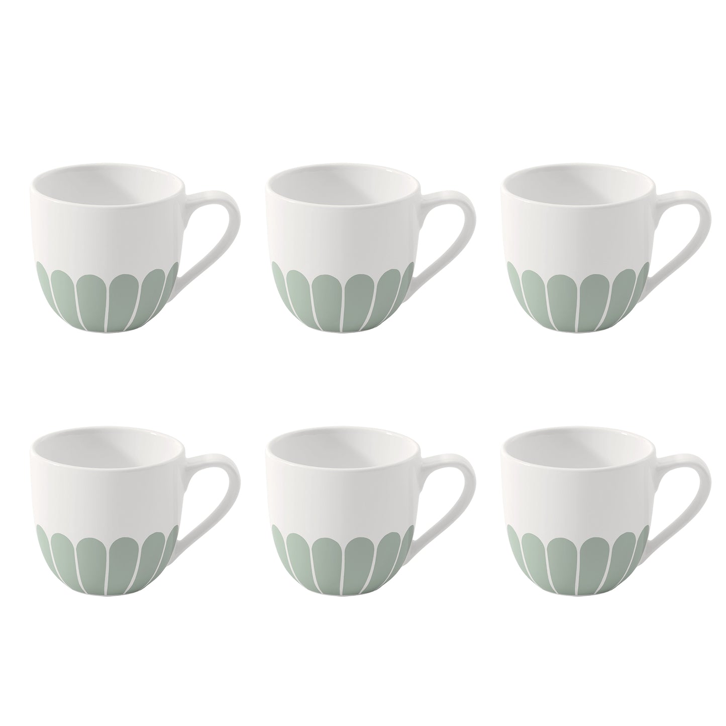 Set 6 tazze caffè con piattino Fleur