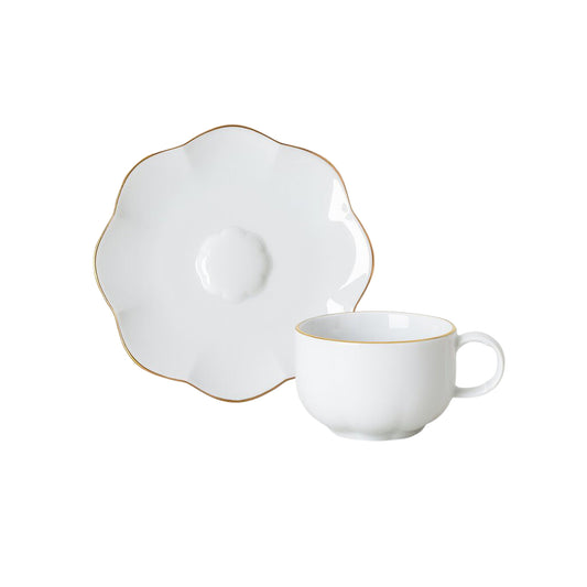 Set 6 tazze di caffè con piattino Sonetto oro