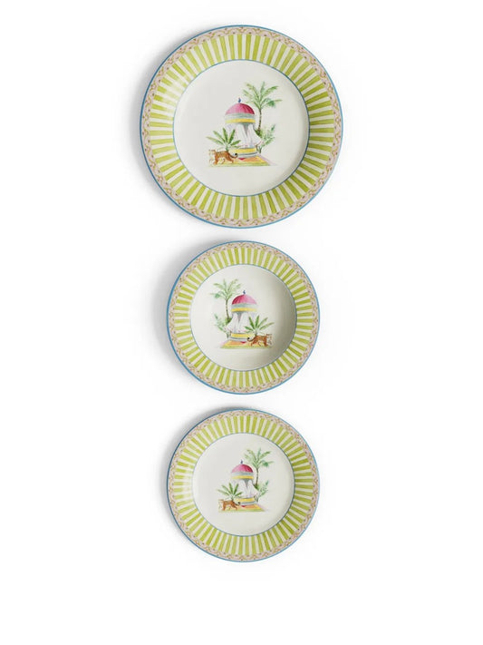 Table Set Plate 3X Porcelain Sariska Orange Unica