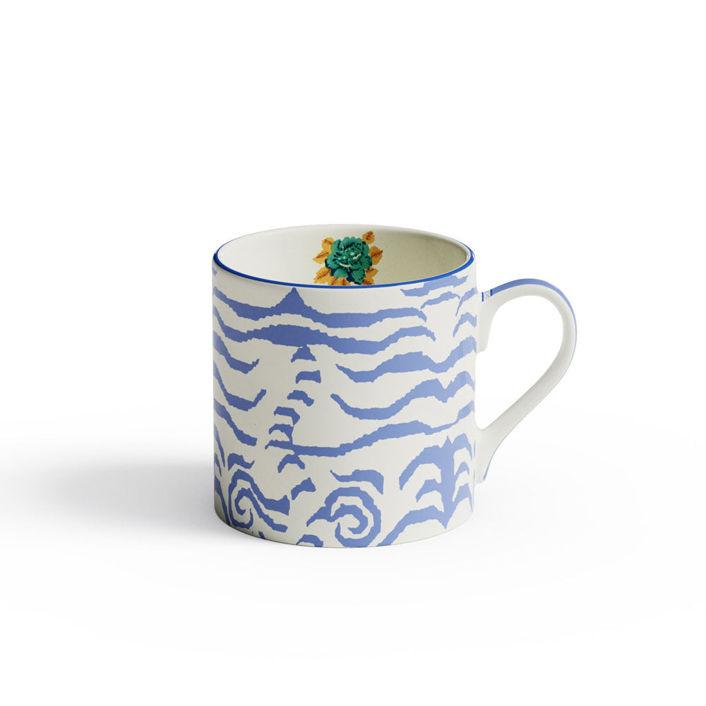 Mug Porcelain Indian Tiger Pervinch Unica Lisa Corti
