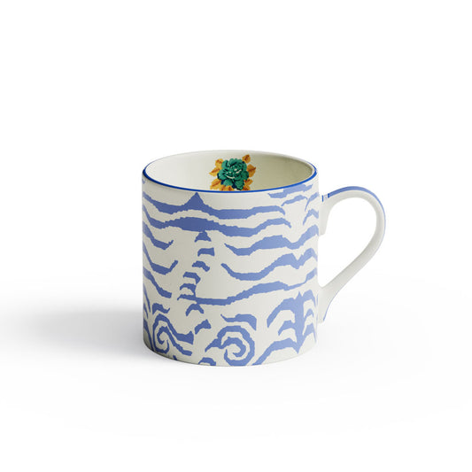Mug Porcelain Indian Tiger Pervinch Unica Lisa Corti