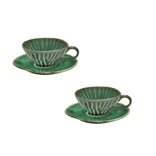 Set 2 tazze con piattino Verde lanza Serax