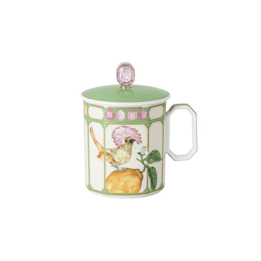 Bicchiere con coperchio Idyllia Flycatcher Green