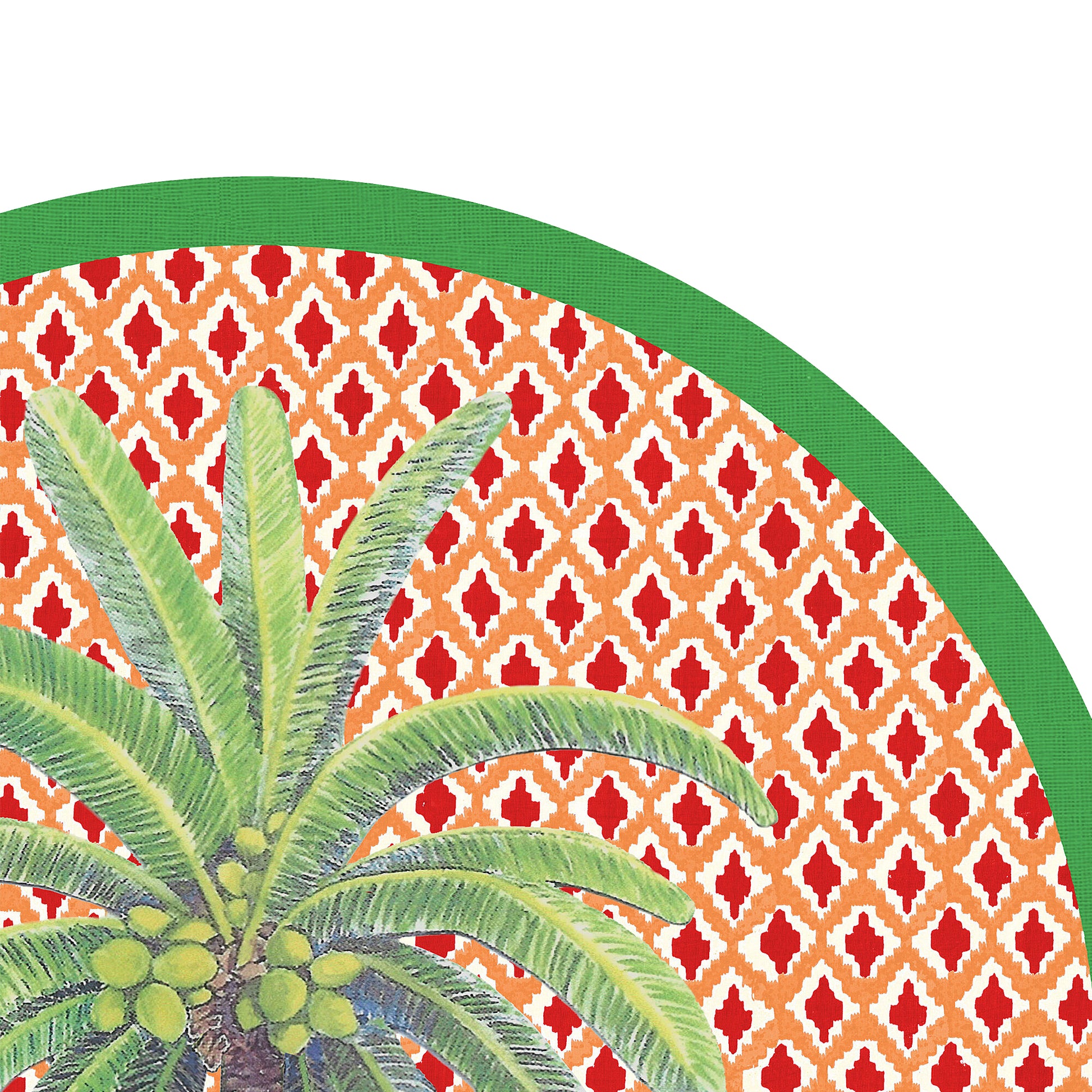 Set 2 Tovagliette hima palma red diametro 34 cm Lisa Corti