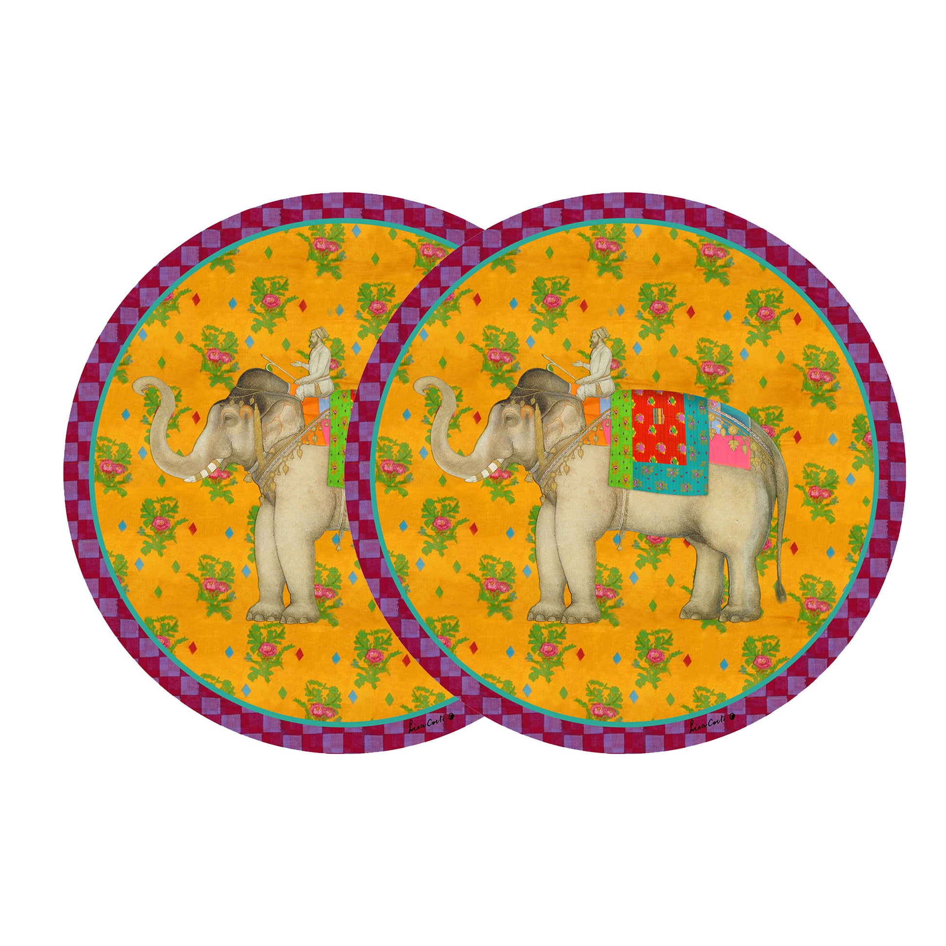 Set 2 Tovagliette Elefante 34 cm Lisa Corti