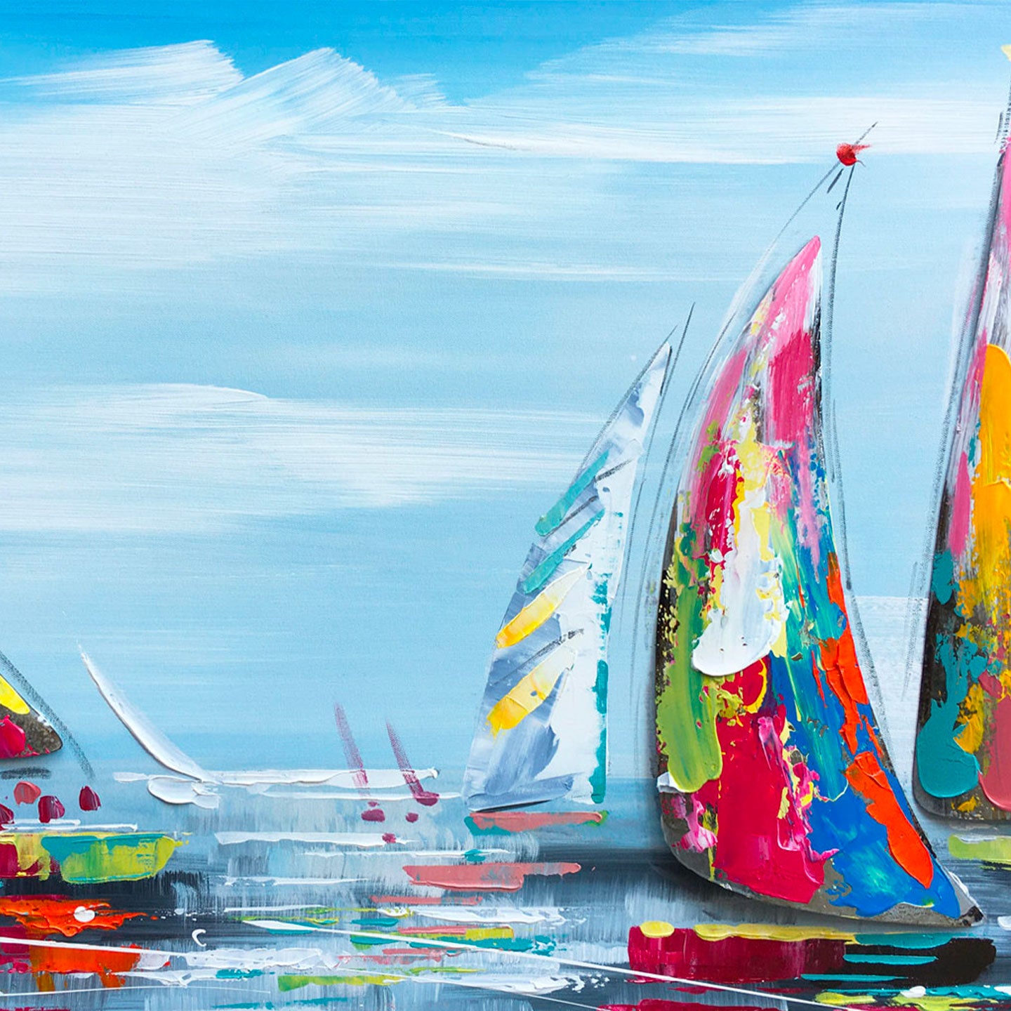 Quadro regata di primavera 140x70cm