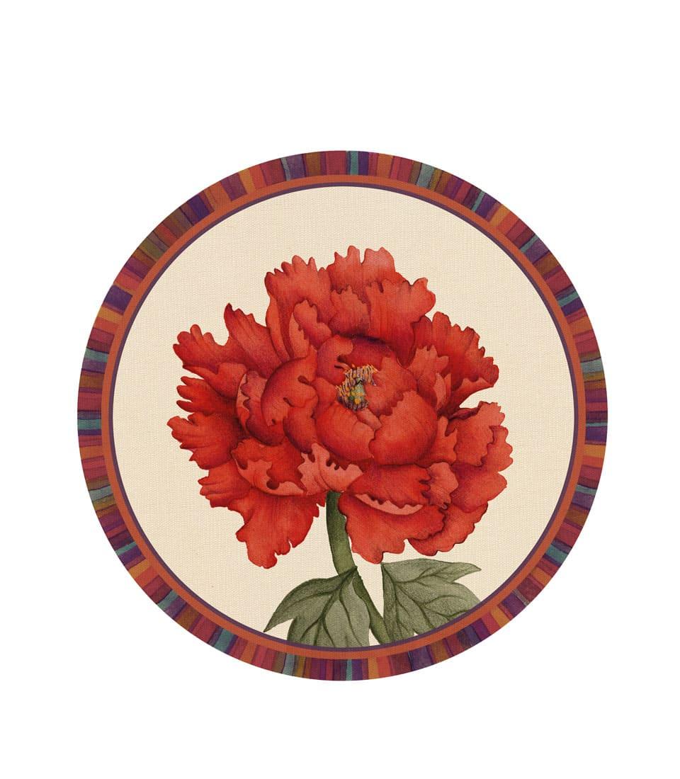 Tovaglietta Rigida Avorio Ø39 - Peonia L'oca Nera