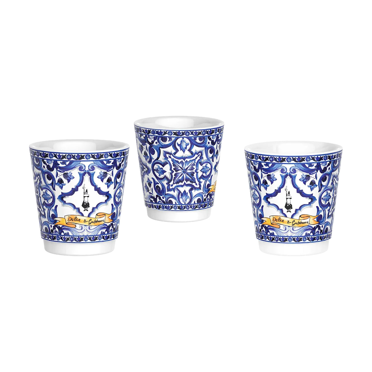 Set Moka Express Blu Mediterraneo 6 tz, 3 bicchierini di porcellana e 3 palettine Dolce E Gabbana
