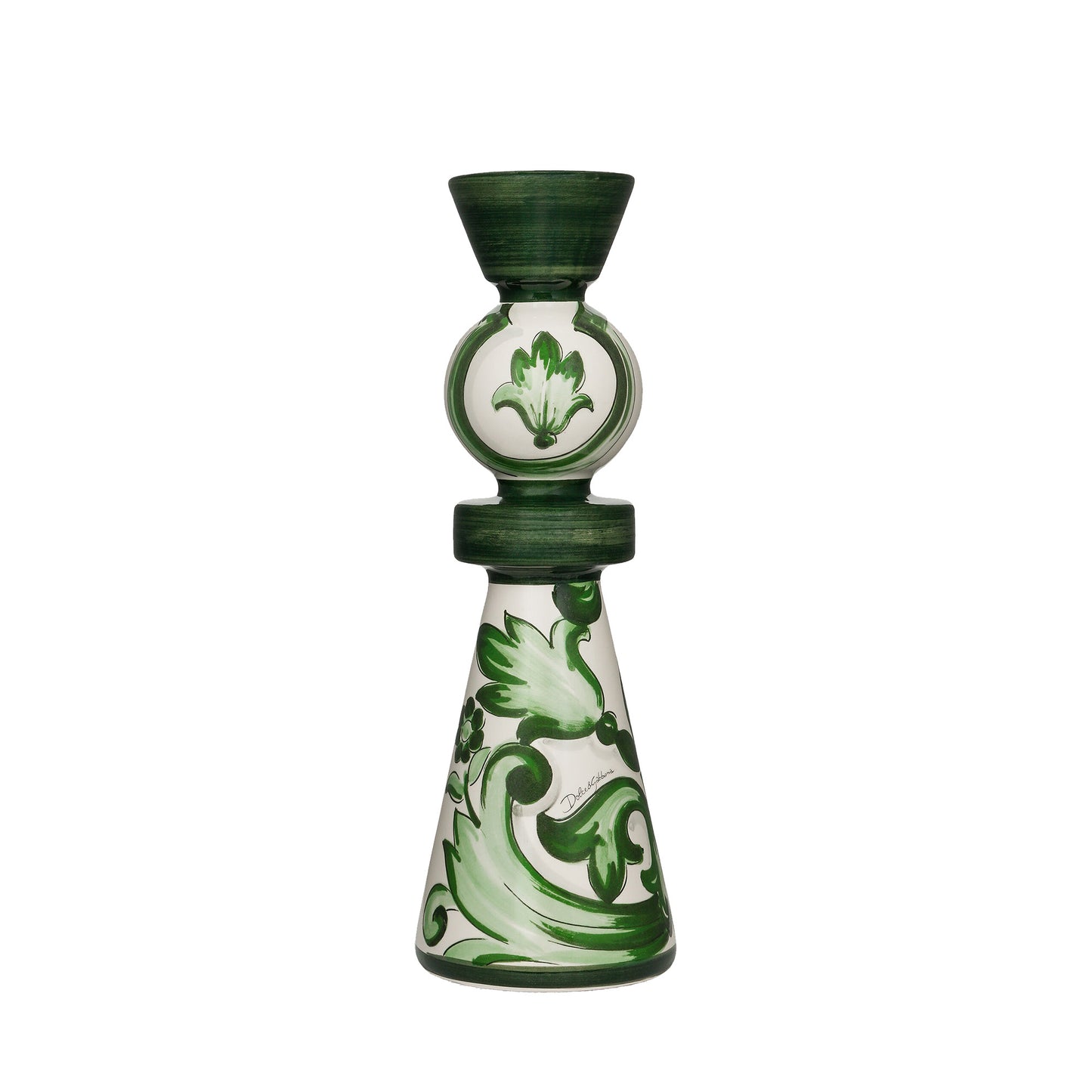 Portacandela In Ceramica Grande Verde Maiolica Dolce E Gabbana