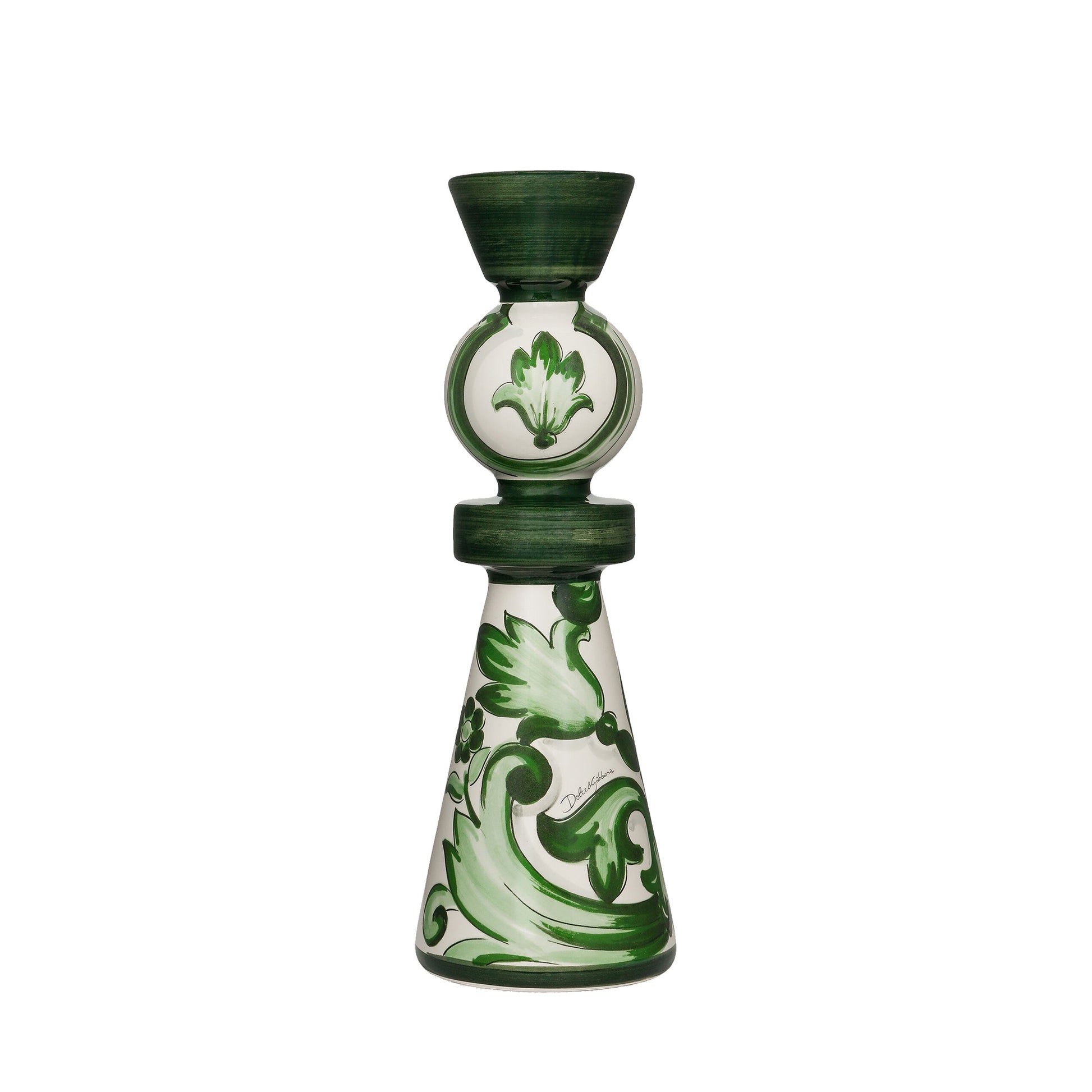 Portacandela In Ceramica Grande Verde Maiolica Dolce E Gabbana
