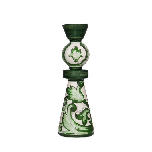Portacandela In Ceramica Grande Verde Maiolica Dolce E Gabbana