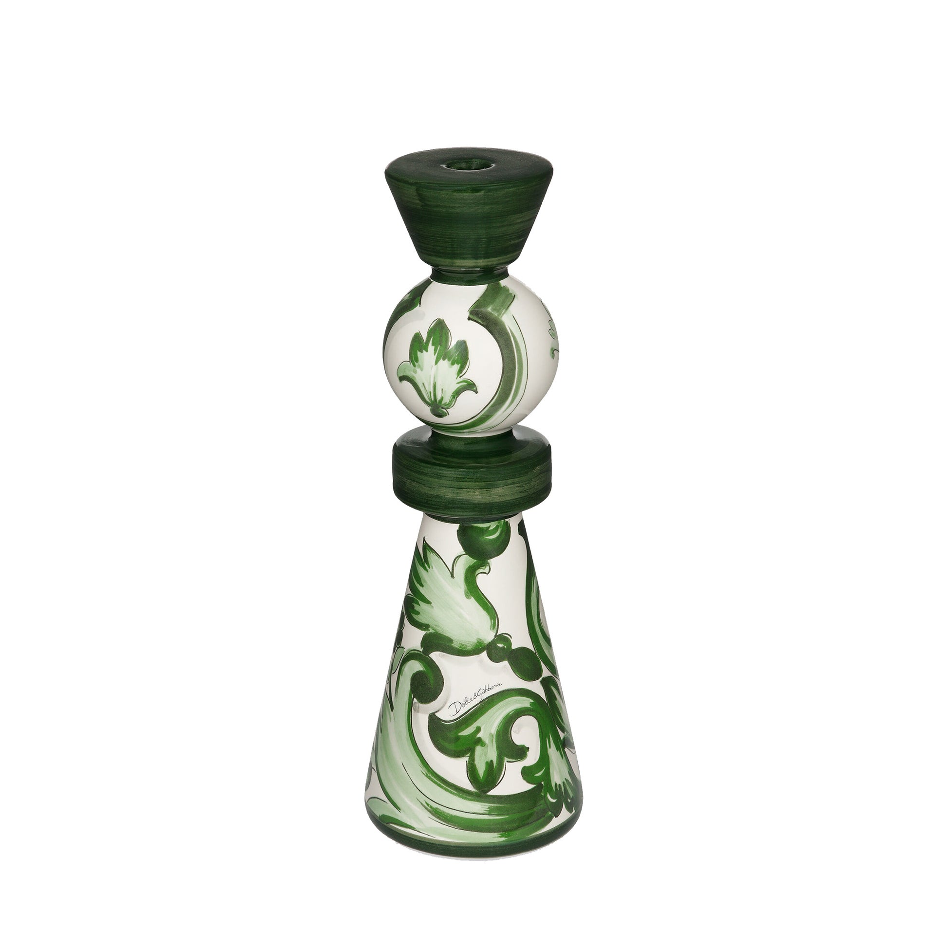 Portacandela In Ceramica Grande Verde Maiolica Dolce E Gabbana