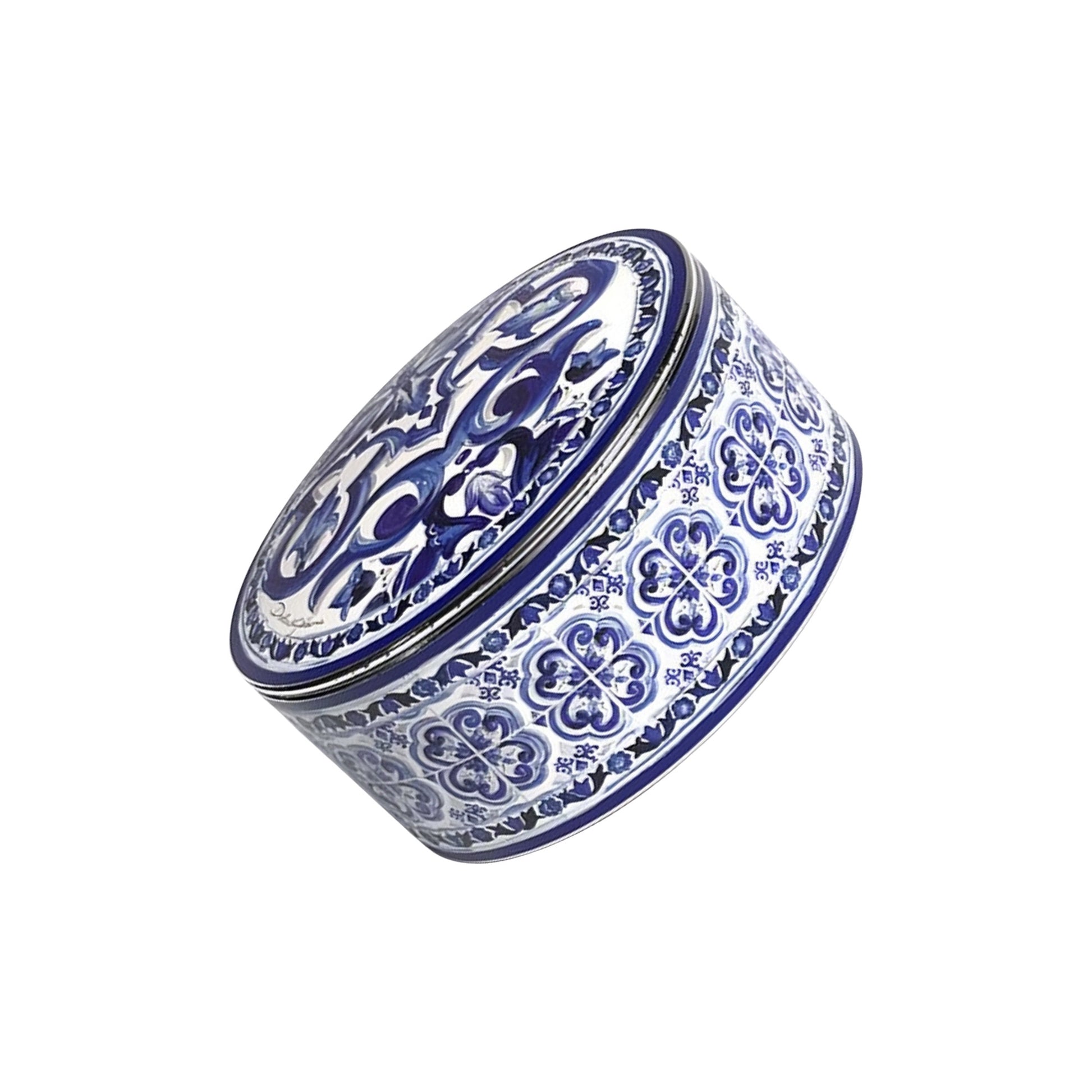 Scatola Rotonda Blu Mediterraneo Dolce E Gabbana
