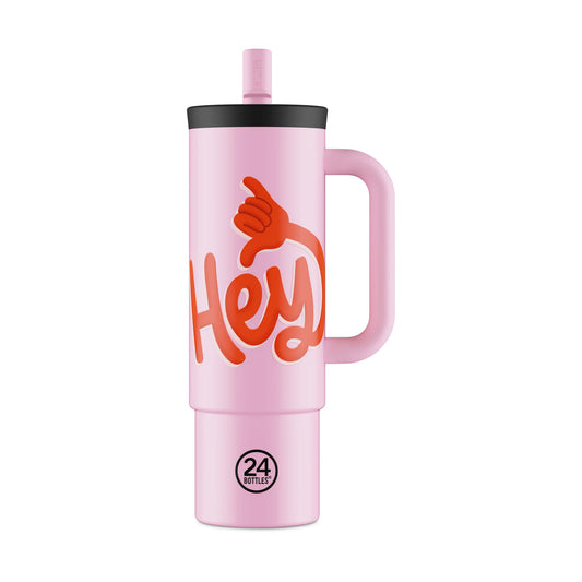 Straw Cup 800 Hey! Pink 24bottles