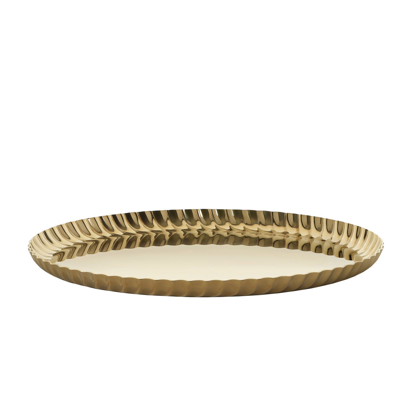 Pleats Vassoio Rotondo Pvd Oro Alessi
