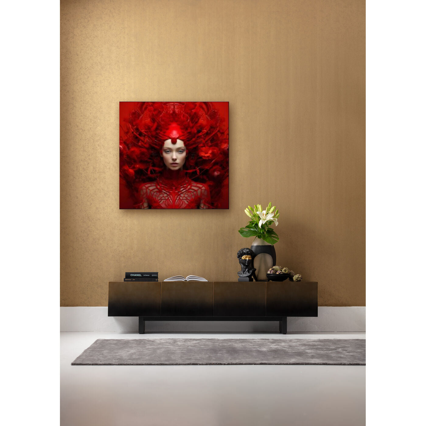 Quadro vetro Muse rosso Kare Design