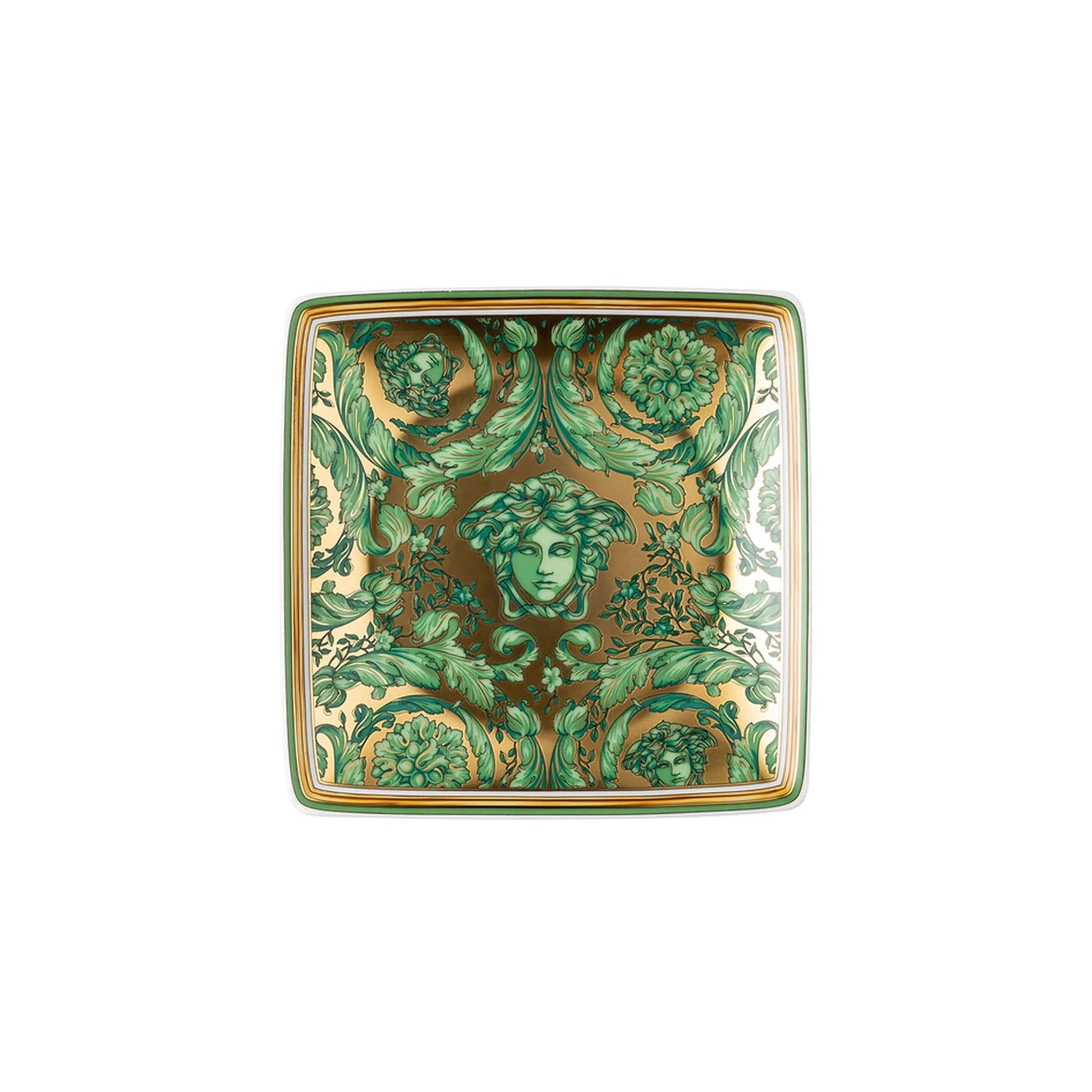 Medusa Garland Green Coppetta quadra piana 12 cm Versace