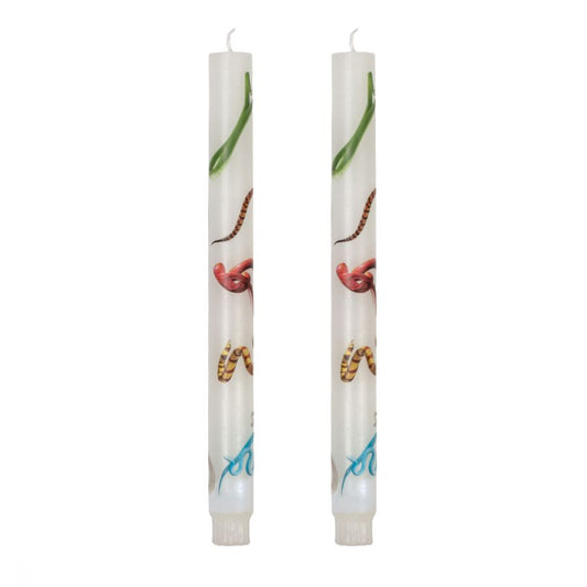 Set 2Pz Candela A Stelo Toiletpaper Snakes White  Seletti