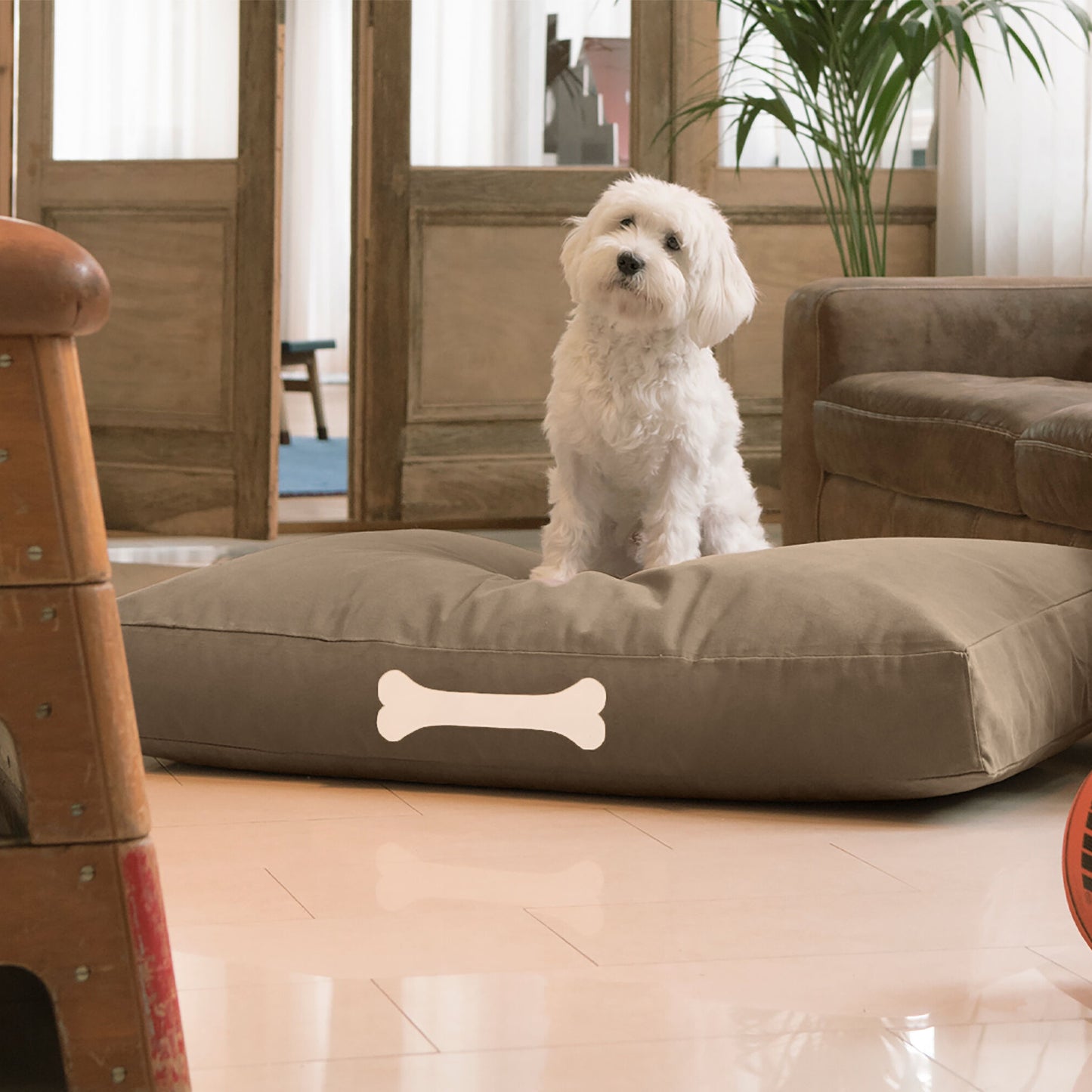 Cuscino grande per cani, marrone Fatboy