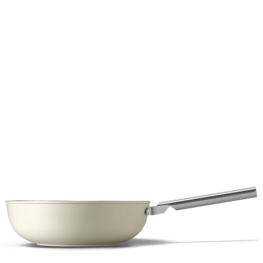Wok antiaderente Crema 30 cm Smeg