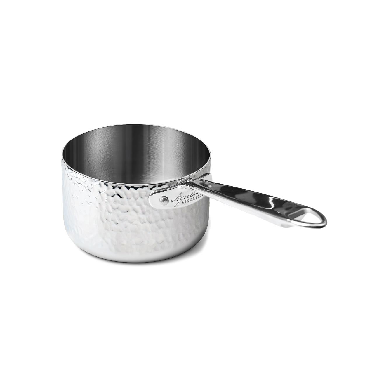 Casseruola Alta Aluinox Martellato 3Ply 1/Manico 1907 Cm 16 Pentole Agnelli