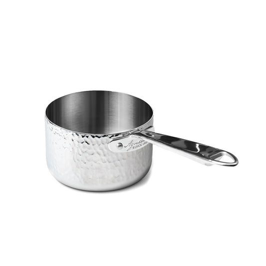 Casseruola Alta Aluinox Martellato 3Ply 1/Manico 1907 Cm 16 Pentole Agnelli