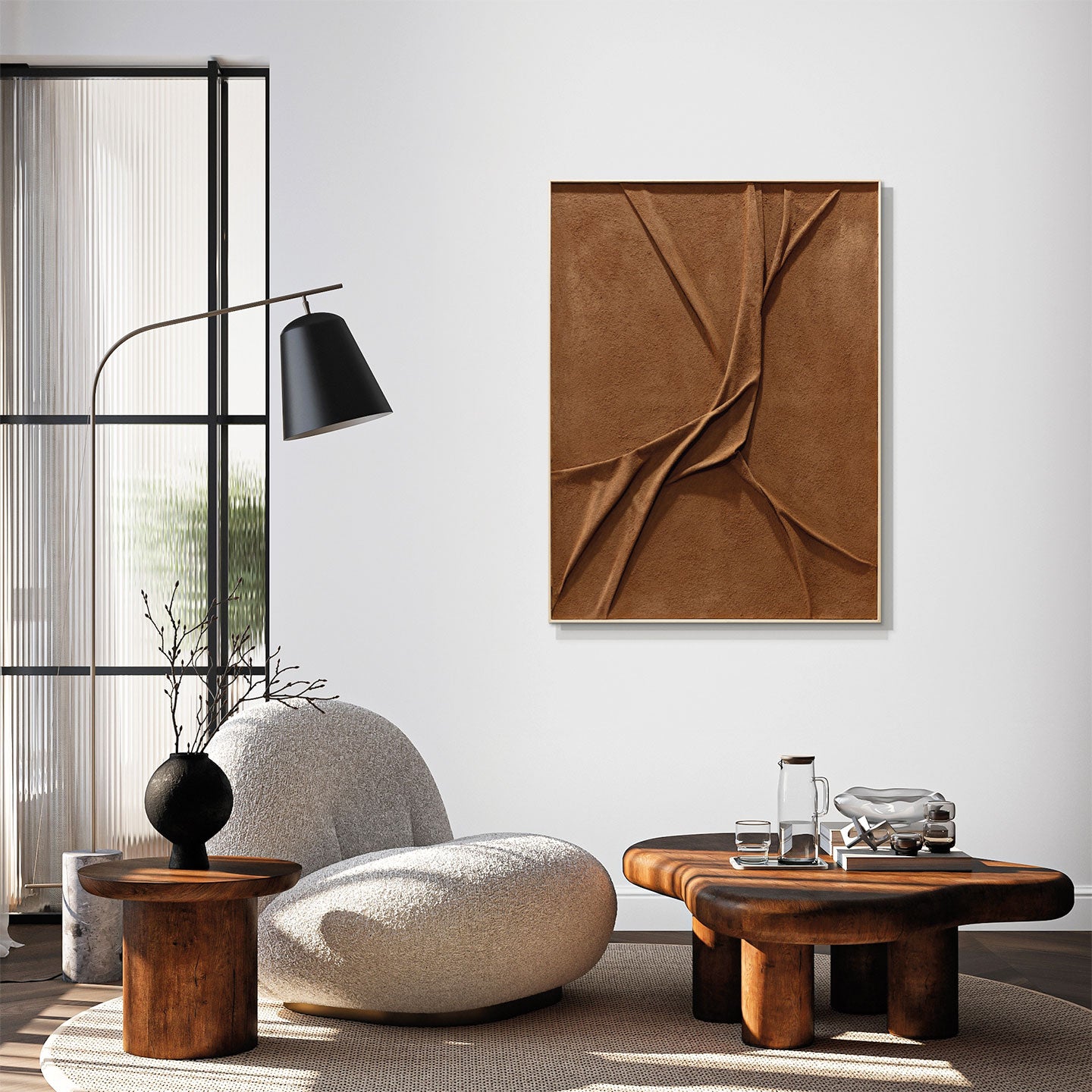 Quadro Leather 90x120 cm Agave Quadri