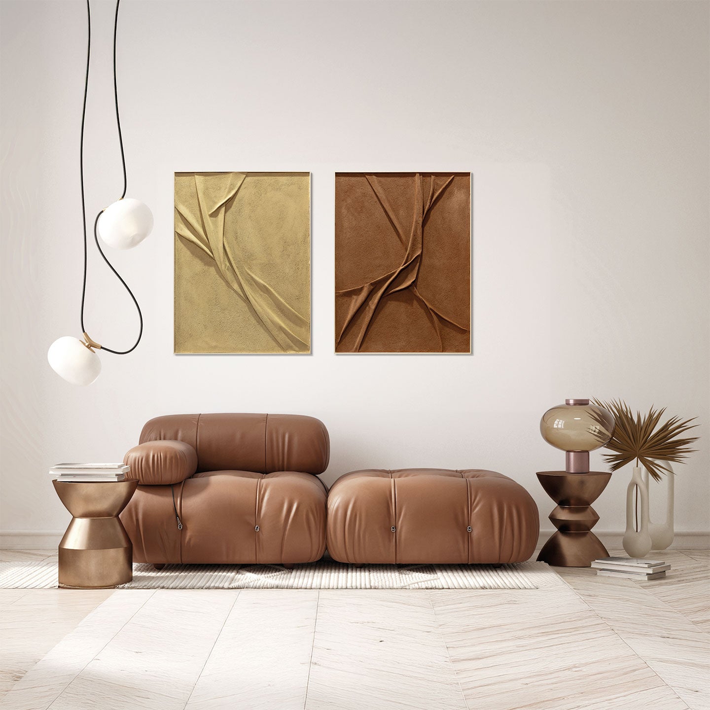 Quadro Leather 90x120 cm Agave Quadri