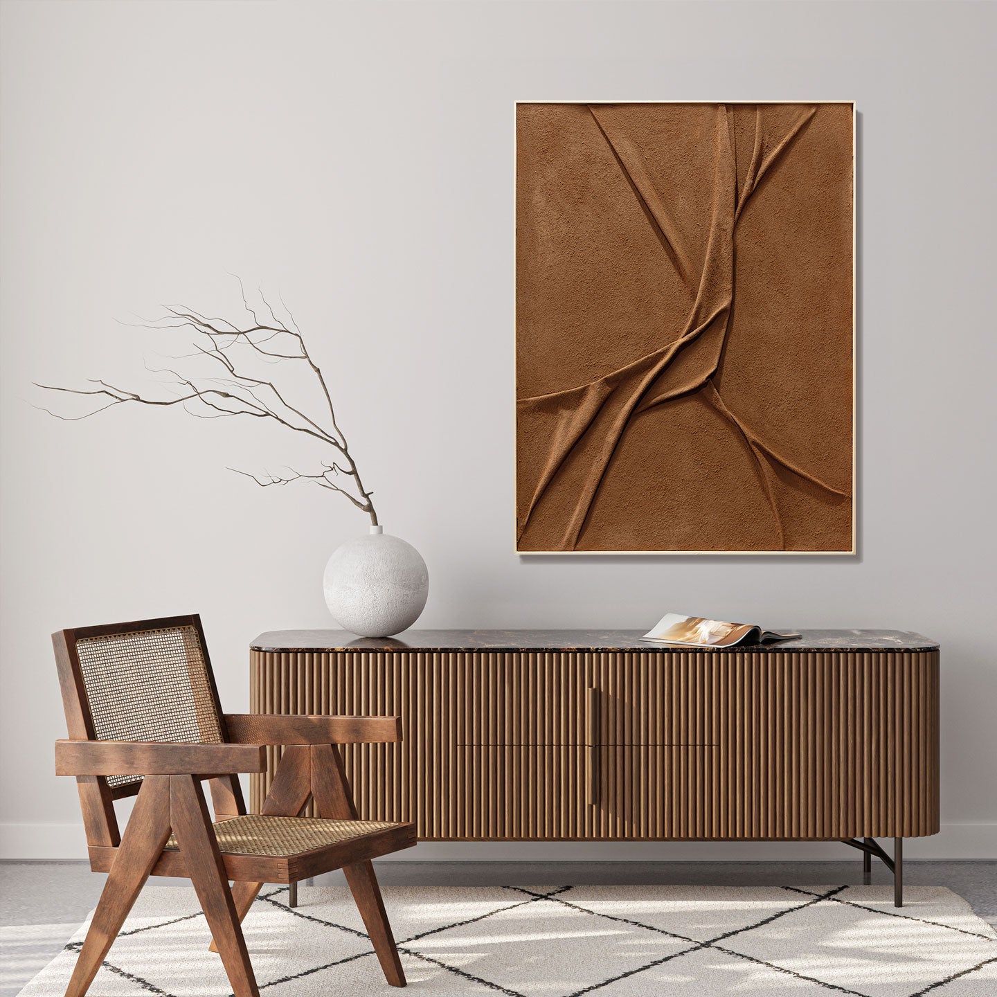 Quadro Leather 90x120 cm Agave Quadri