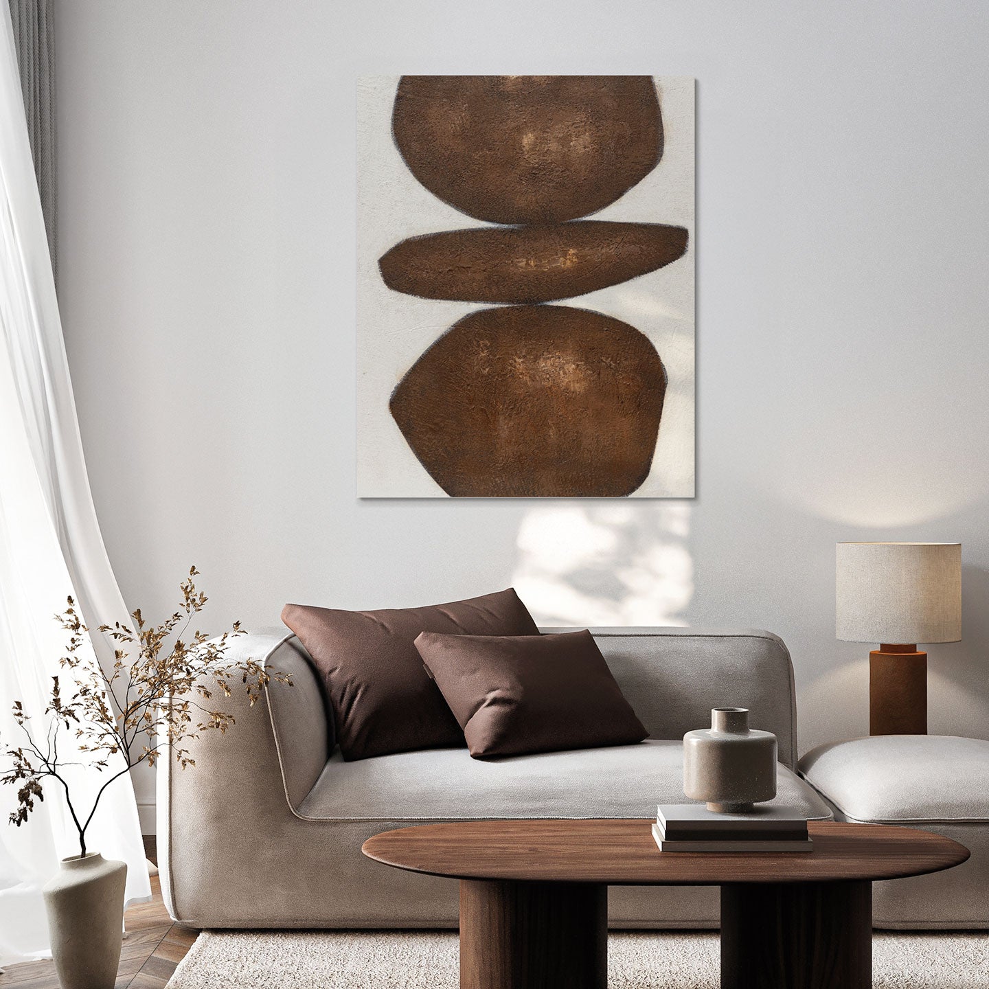 Quadro Stone Balance 80x100 cm Agave Quadri