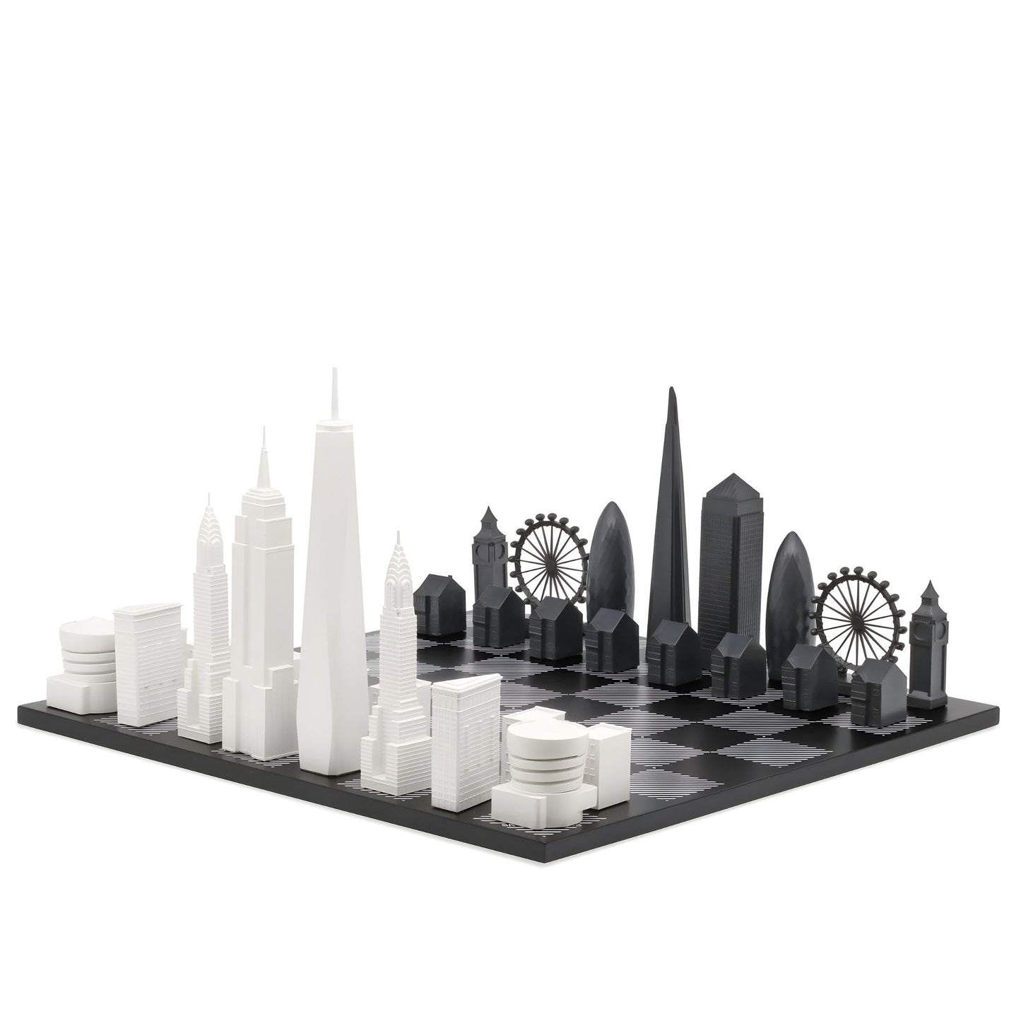Scacchiera  London Vs New York Edition (with B/W Hatch Board) Skyline Chess