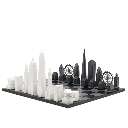 Scacchiera  London Vs New York Edition (with B/W Hatch Board) Skyline Chess